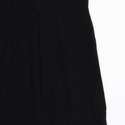 Marks and Spencer Womens Black Viscose A-Line Size 16 Off the Shoulder Zip