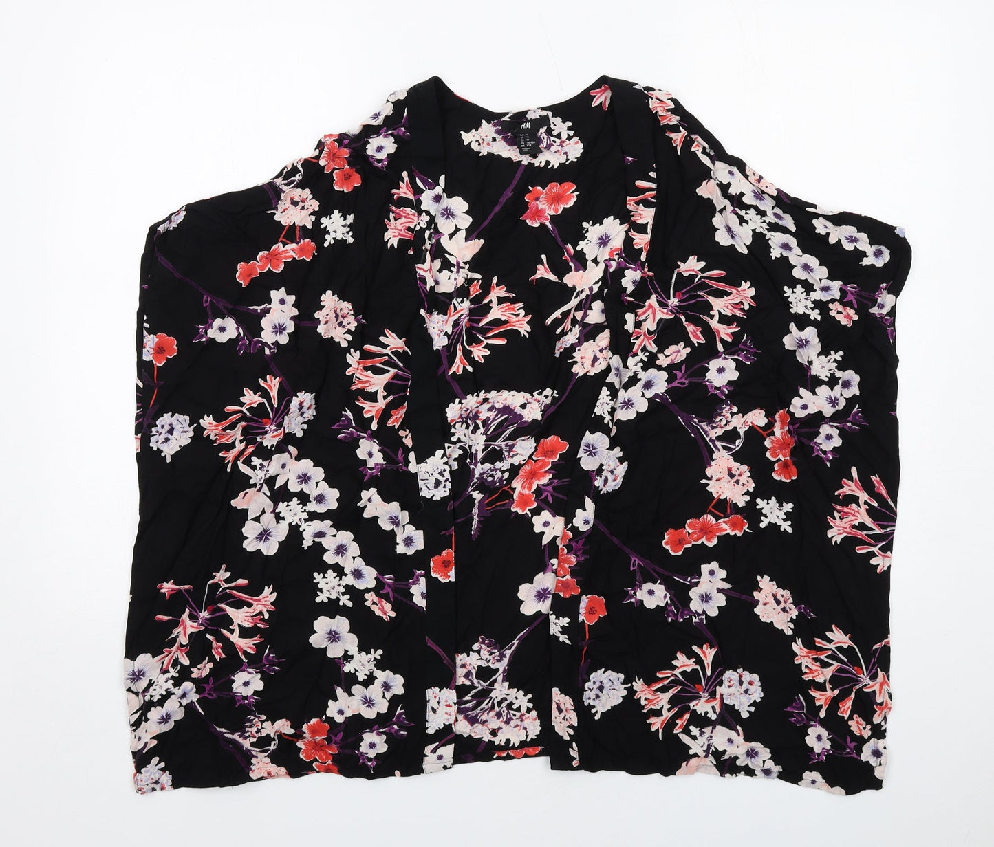 Womens UK Size XS H&M Black Kimono Blouse