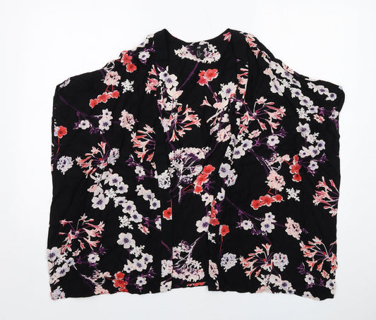 Womens UK Size XS H&M Black Kimono Blouse
