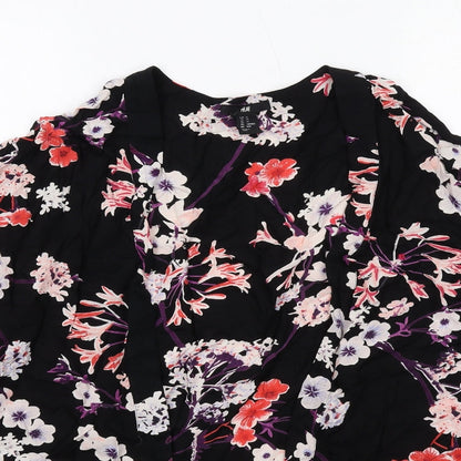 Womens UK Size XS H&M Black Kimono Blouse