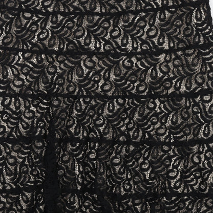 Marks and Spencer Womens Black Geometric Polyamide Swing Skirt Size 12 Zip