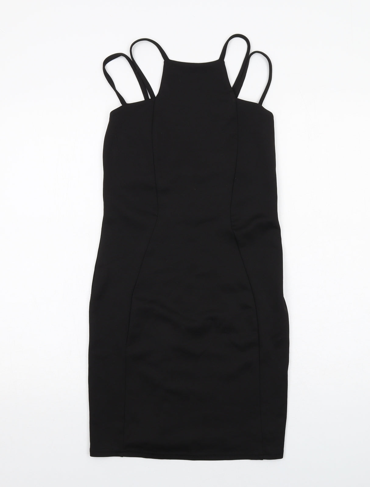 Boohoo Womens Black Polyester Bodycon Size 10 Round Neck Pullover
