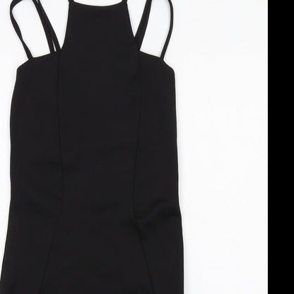 Boohoo Womens Black Polyester Bodycon Size 10 Round Neck Pullover