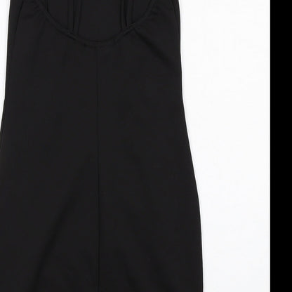 Boohoo Womens Black Polyester Bodycon Size 10 Round Neck Pullover