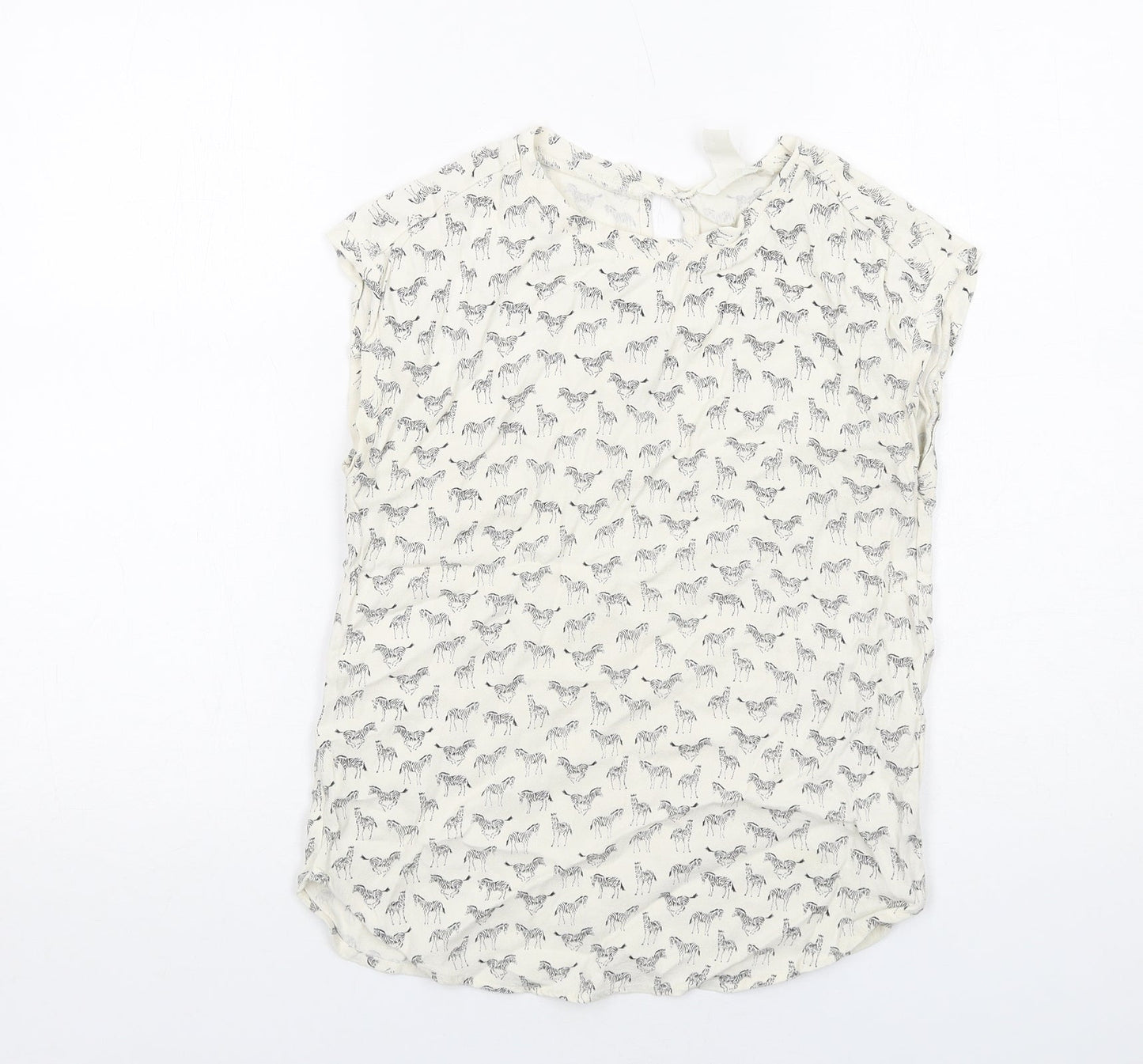Womens UK Size 6 H&M Ivory Basic Tank
