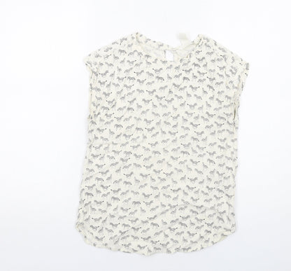 Womens UK Size 6 H&M Ivory Basic Tank