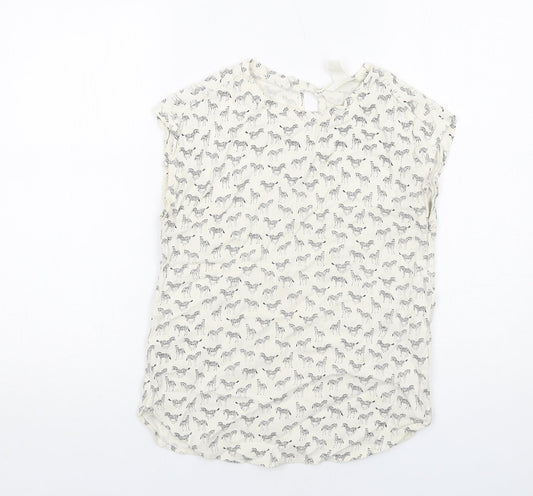 Womens UK Size 6 H&M Ivory Basic Tank