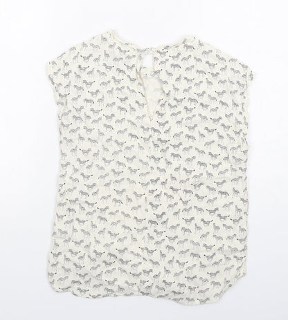 Womens UK Size 6 H&M Ivory Basic Tank