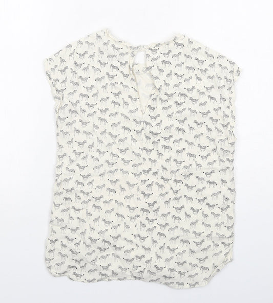 Womens UK Size 6 H&M Ivory Basic Tank