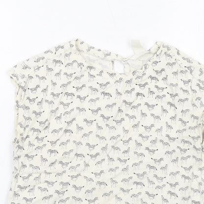 Womens UK Size 6 H&M Ivory Basic Tank