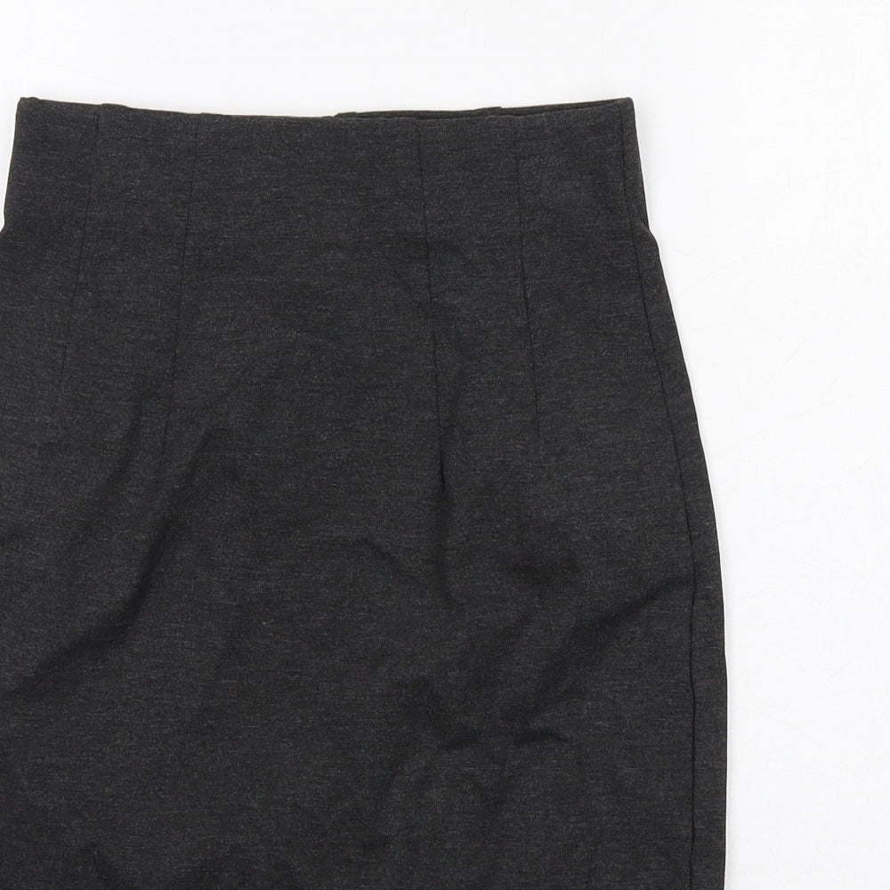 Marks and Spencer Womens Grey Viscose Straight & Pencil Skirt Size 8