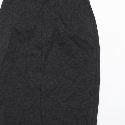Marks and Spencer Womens Grey Viscose Straight & Pencil Skirt Size 8