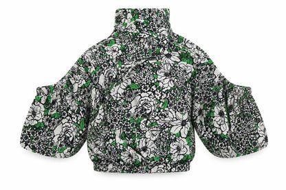 Womens UK Size 16 Topshop Green Cropped Blouse
