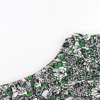 Womens UK Size 16 Topshop Green Cropped Blouse