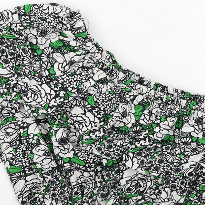 Womens UK Size 16 Topshop Green Cropped Blouse