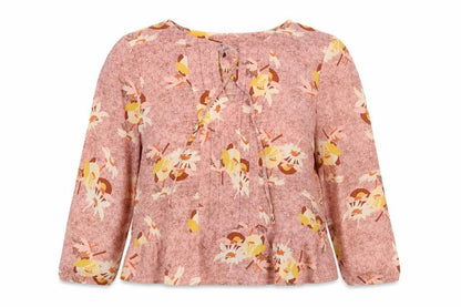 Limited Edition Womens Pink Floral Polyester Basic Blouse Size 10 Round Neck - Peplum