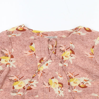 Limited Edition Womens Pink Floral Polyester Basic Blouse Size 10 Round Neck - Peplum