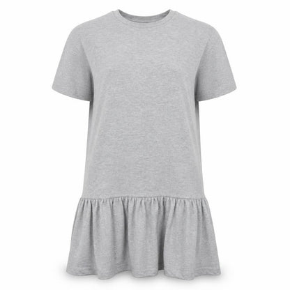 Nasty Gal Womens Grey Cotton T-Shirt Dress Size S Round Neck Pullover