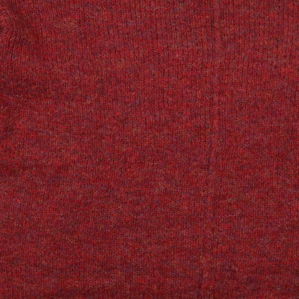 Indigo Womens Red Round Neck Polyester Pullover Jumper Size M
