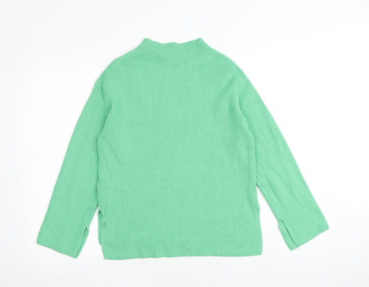 Marks and Spencer Womens Green High Neck Viscose Pullover Jumper Size S
