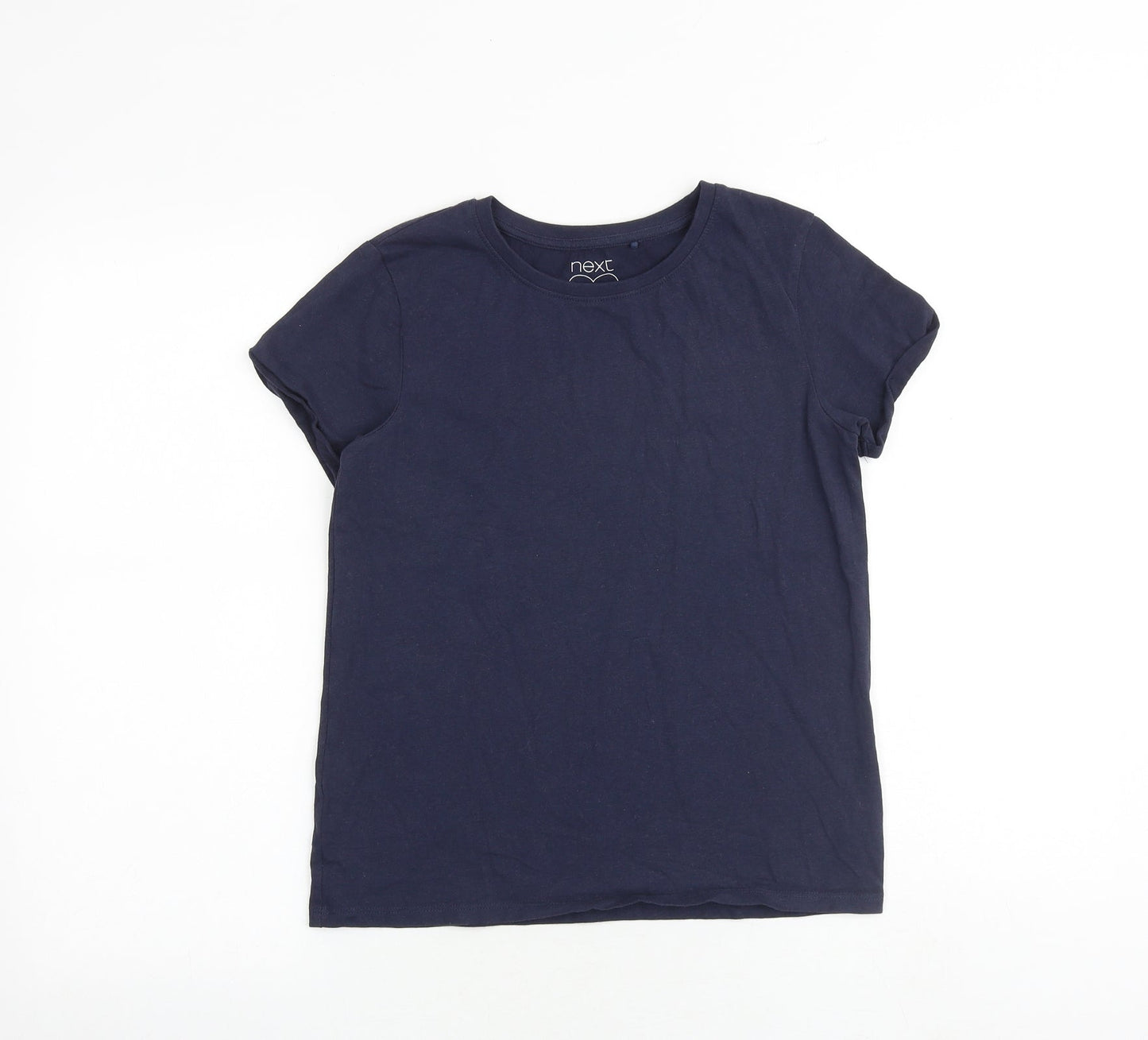 NEXT Girls Blue 100% Cotton Basic T-Shirt Size 12 Years Round Neck Pullover