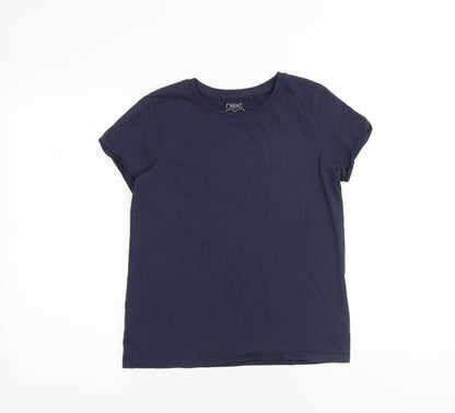 NEXT Girls Blue 100% Cotton Basic T-Shirt Size 12 Years Round Neck Pullover