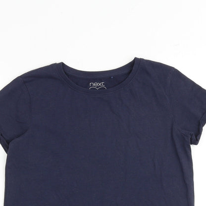 NEXT Girls Blue 100% Cotton Basic T-Shirt Size 12 Years Round Neck Pullover