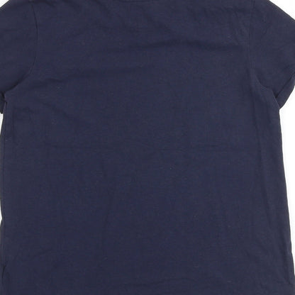 NEXT Girls Blue 100% Cotton Basic T-Shirt Size 12 Years Round Neck Pullover