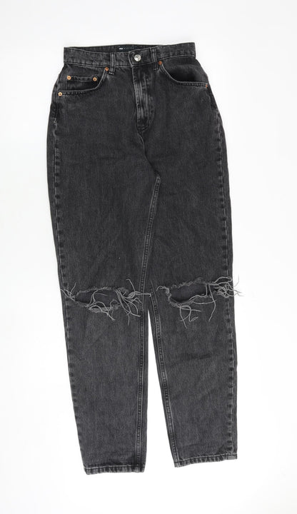 ASOS Womens Grey Cotton Tapered Jeans Size 26 in L32 in Regular Zip