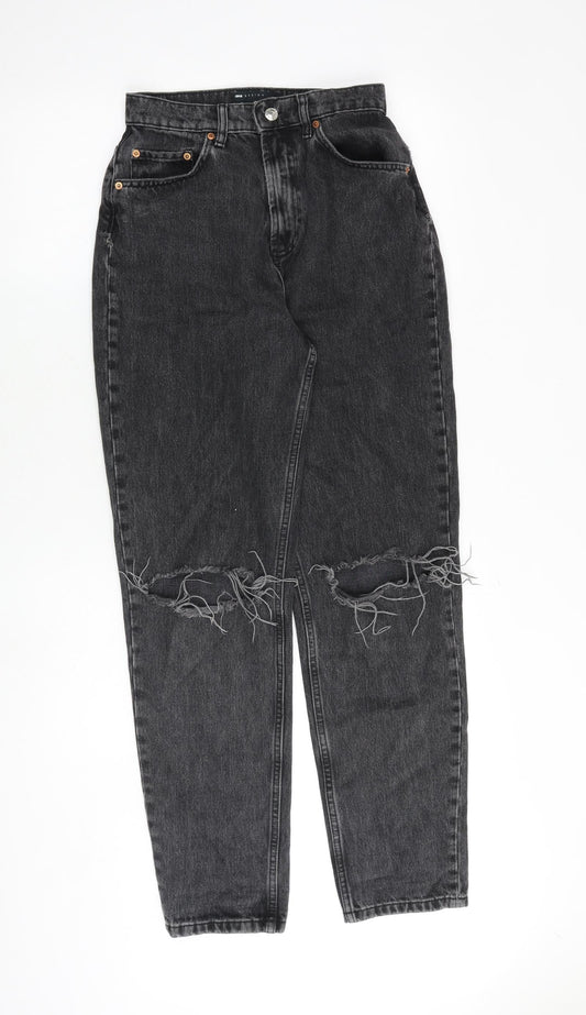 ASOS Womens Grey Cotton Tapered Jeans Size 26 in L32 in Regular Zip