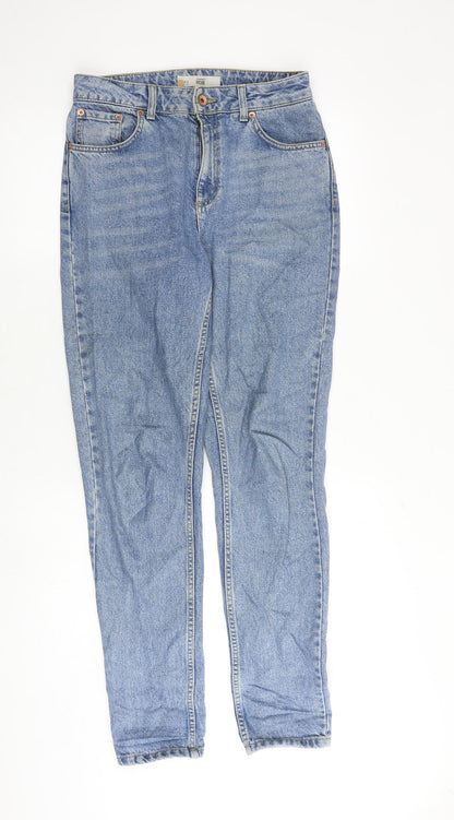 Topshop Womens Blue Cotton Skinny Jeans Size 28 in Regular Zip