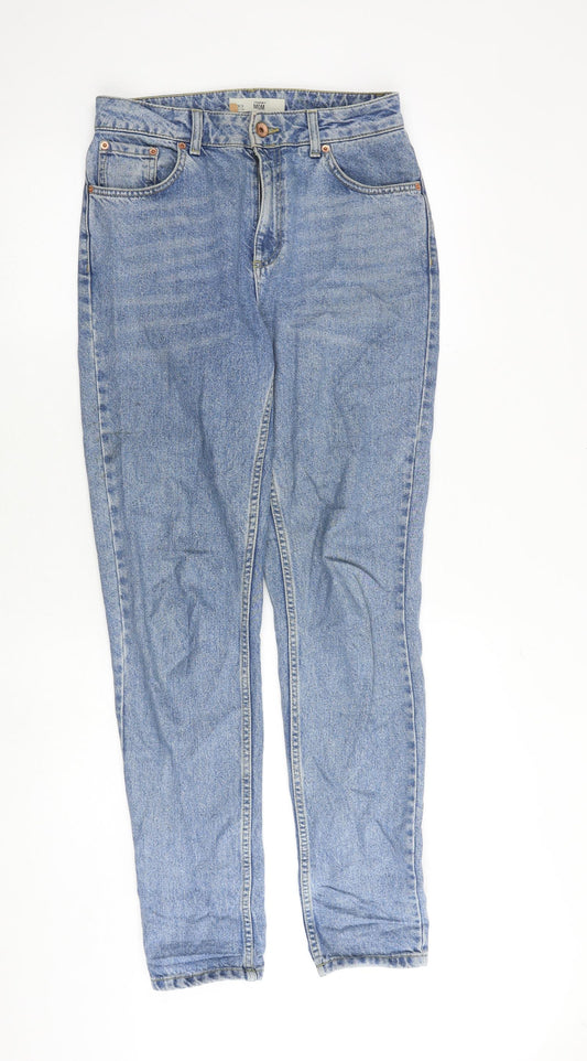 Topshop Womens Blue Cotton Skinny Jeans Size 28 in Regular Zip