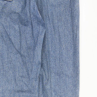 Topshop Womens Blue Cotton Skinny Jeans Size 28 in Regular Zip