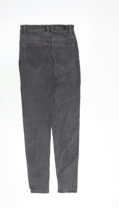 Pull&Bear Womens Grey Cotton Skinny Jeans Size 8 Regular Zip