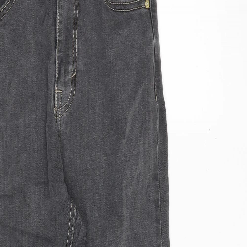 Pull&Bear Womens Grey Cotton Skinny Jeans Size 8 Regular Zip
