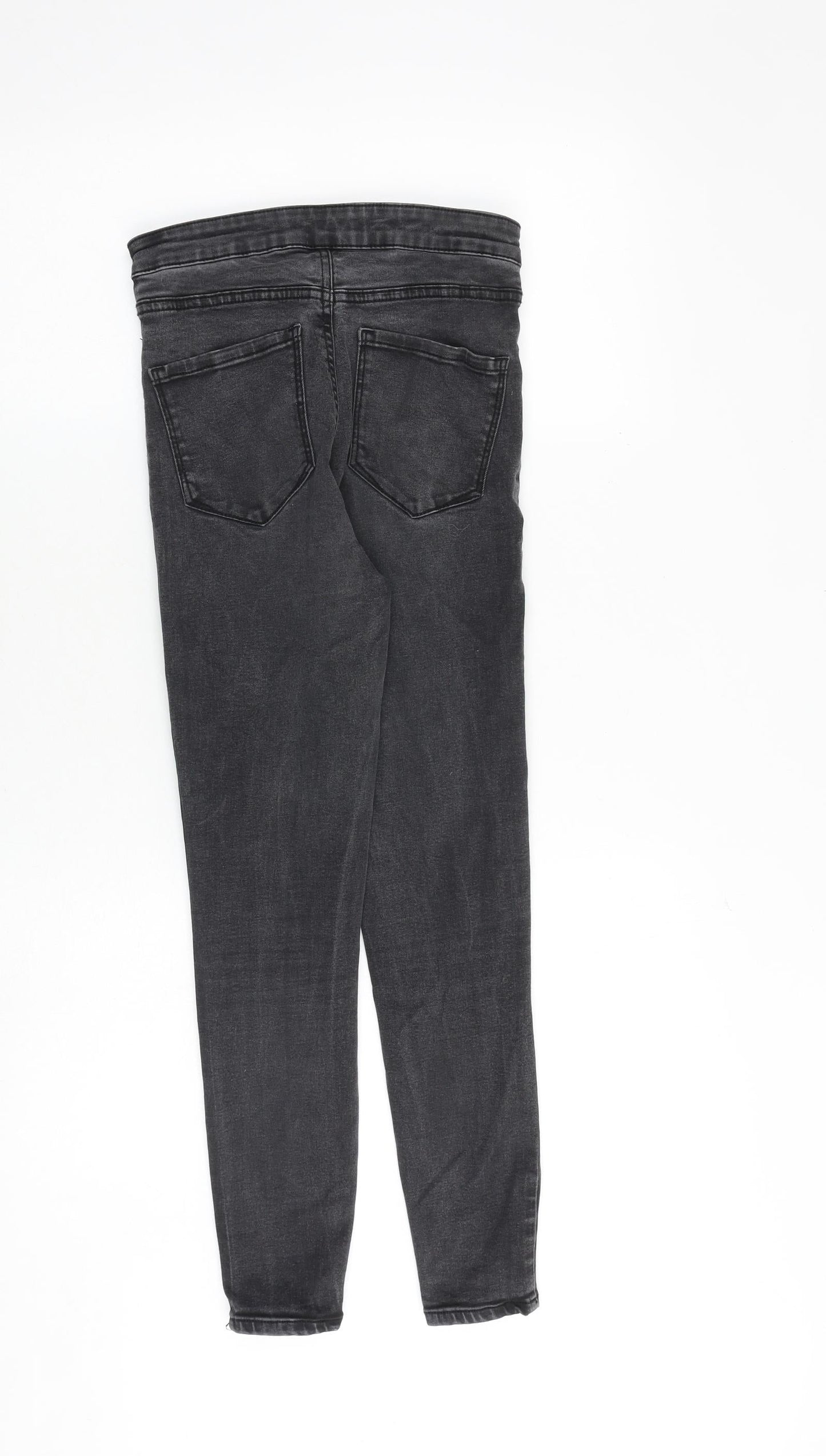 Denim & Co. Womens Grey Cotton Skinny Jeans Size 10 Regular Zip