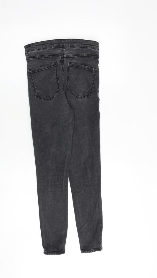 Denim & Co. Womens Grey Cotton Skinny Jeans Size 10 Regular Zip