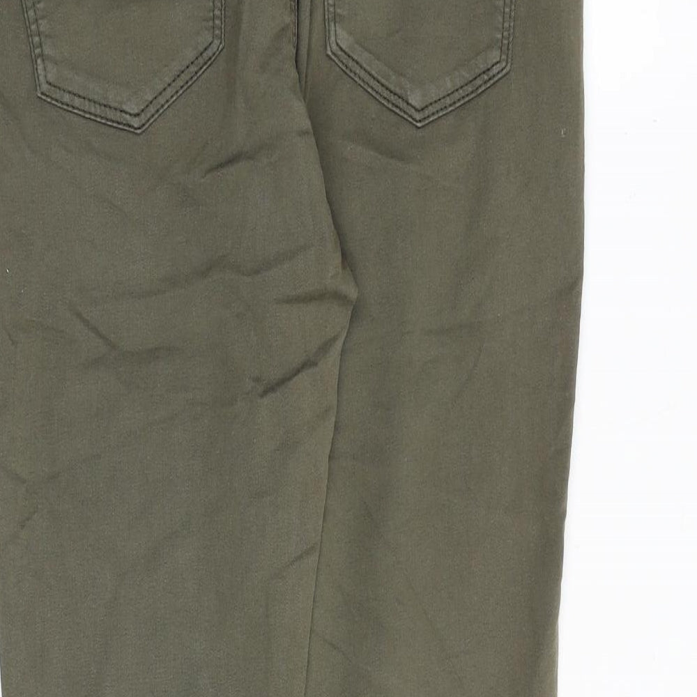 Topshop Womens Green Cotton Skinny Jeans Size 30 in L32 in Regular Zip