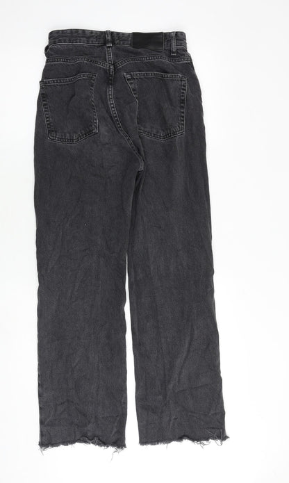 Pull&Bear Womens Grey Cotton Bootcut Jeans Size 8 Regular Zip - Frayed Hem