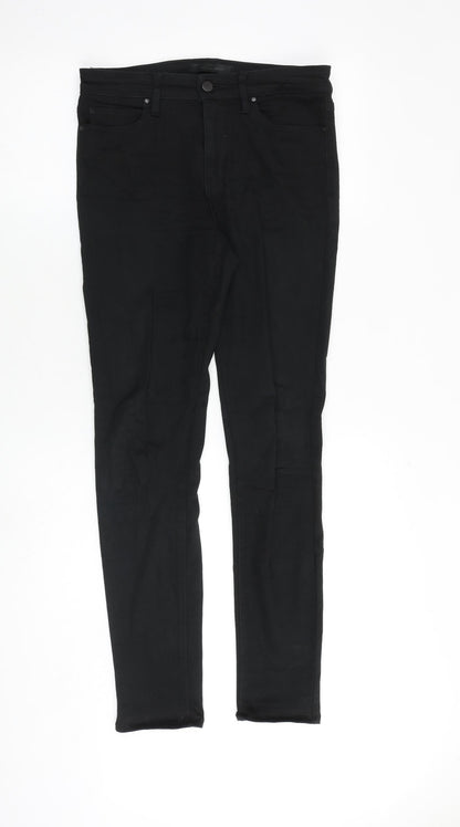 Uniqlo Womens Black Cotton Skinny Jeans Size 30 in Slim Zip