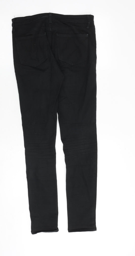 Uniqlo Womens Black Cotton Skinny Jeans Size 30 in Slim Zip