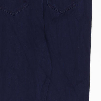 Roma Womens Blue Cotton Straight Jeans Size 42 in Regular Zip - Embellished Pockets