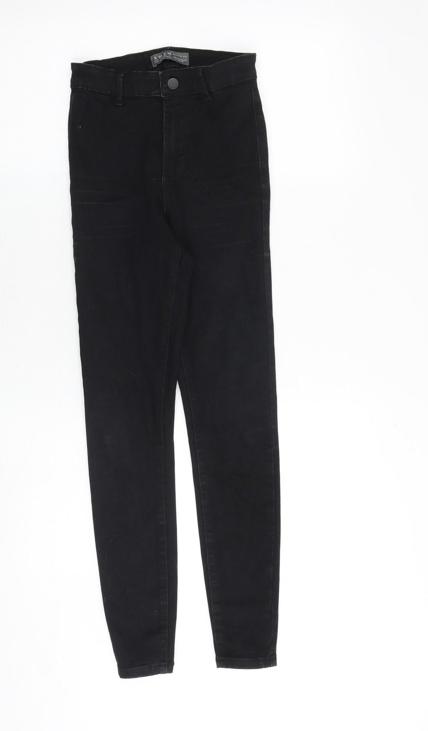 Denim & Co. Womens Black Cotton Skinny Jeans Size 6 Regular Zip