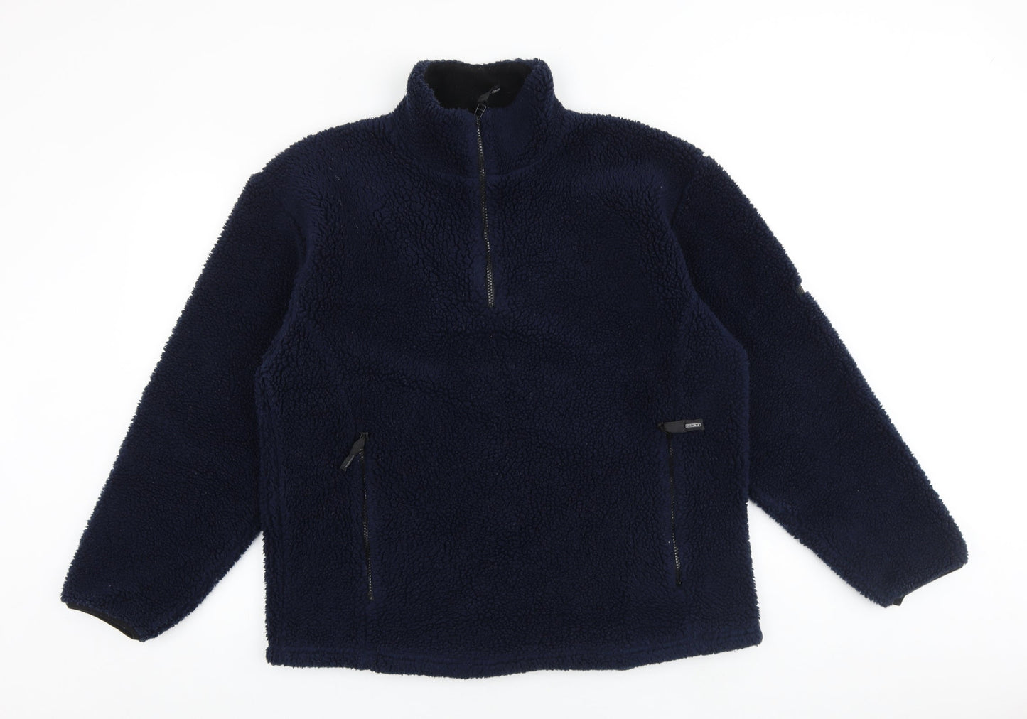 NX Sport Womens Blue Acrylic Pullover Sweatshirt Size S Zip
