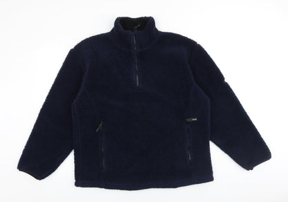 NX Sport Womens Blue Acrylic Pullover Sweatshirt Size S Zip