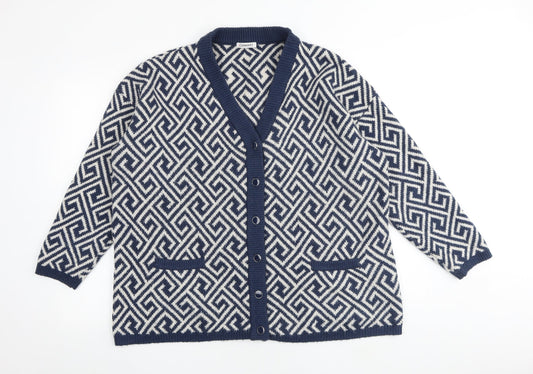 Womens UK Size 18 Damart Blue Cardigan Jumper
