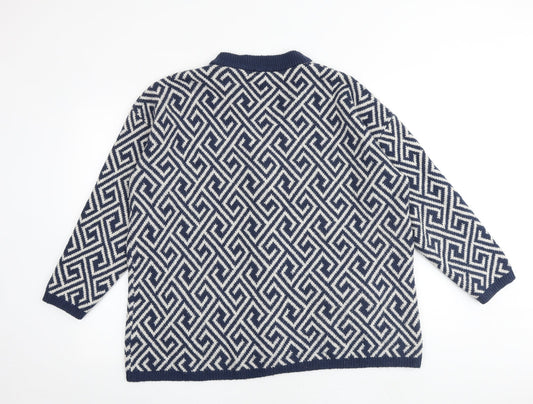 Womens UK Size 18 Damart Blue Cardigan Jumper