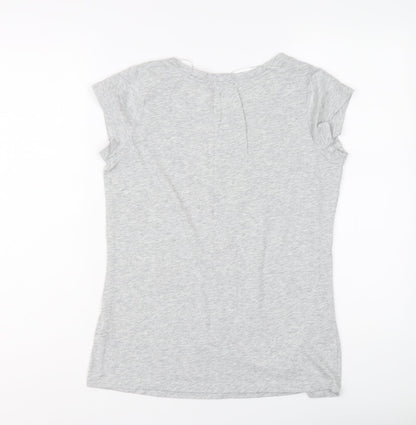 Womens UK Size 10 South Grey Basic T-Shirt