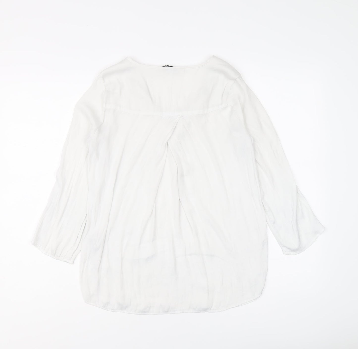 Womens UK Size XS Stradivarius White Basic Blouse
