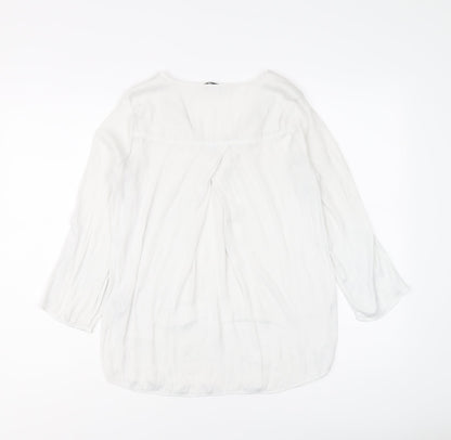 Womens UK Size XS Stradivarius White Basic Blouse
